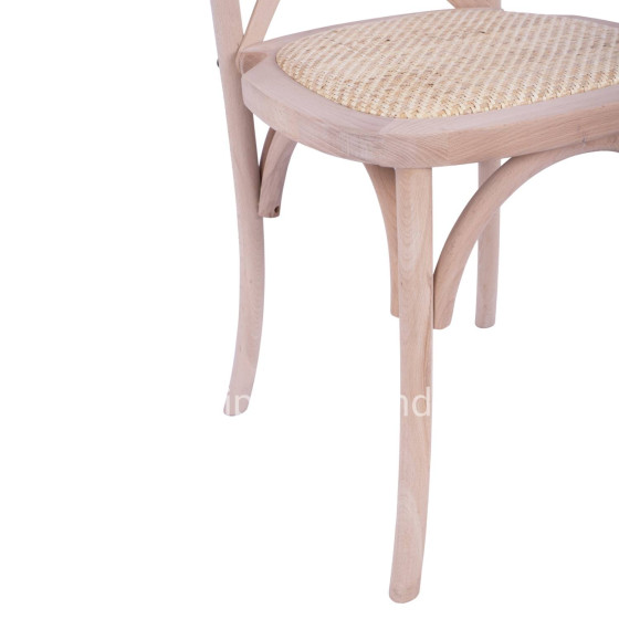 Chair Owen Wooden Stackable from beech wood unpainted with crossed back HM8575.20 45x55,5x90 cm