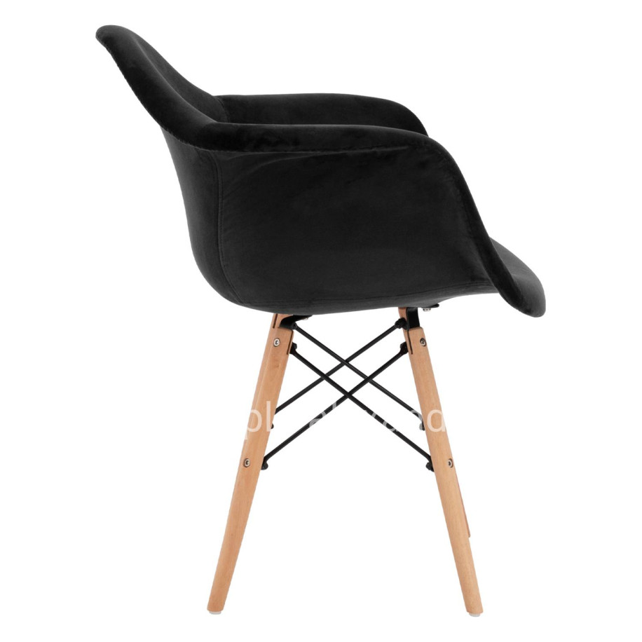 Armchair with wooden legs & velvet black Mirto HM8720.04 62x62x80 cm.