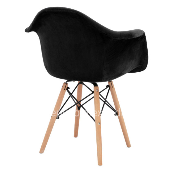 Armchair with wooden legs & velvet black Mirto HM8720.04 62x62x80 cm.