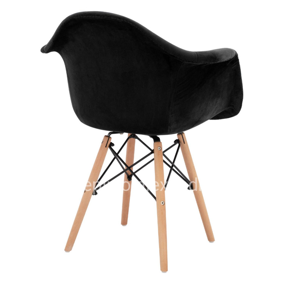 Armchair with wooden legs & velvet black Mirto HM8720.04 62x62x80 cm.