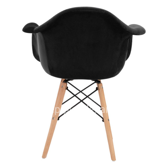Armchair with wooden legs & velvet black Mirto HM8720.04 62x62x80 cm.