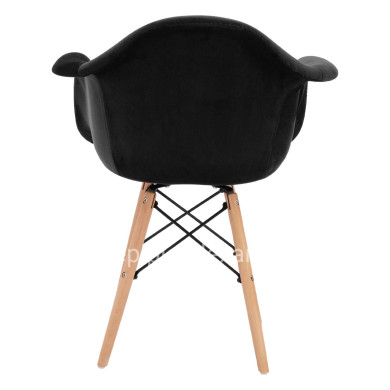 Armchair with wooden legs & velvet black Mirto HM8720.04 62x62x80 cm.