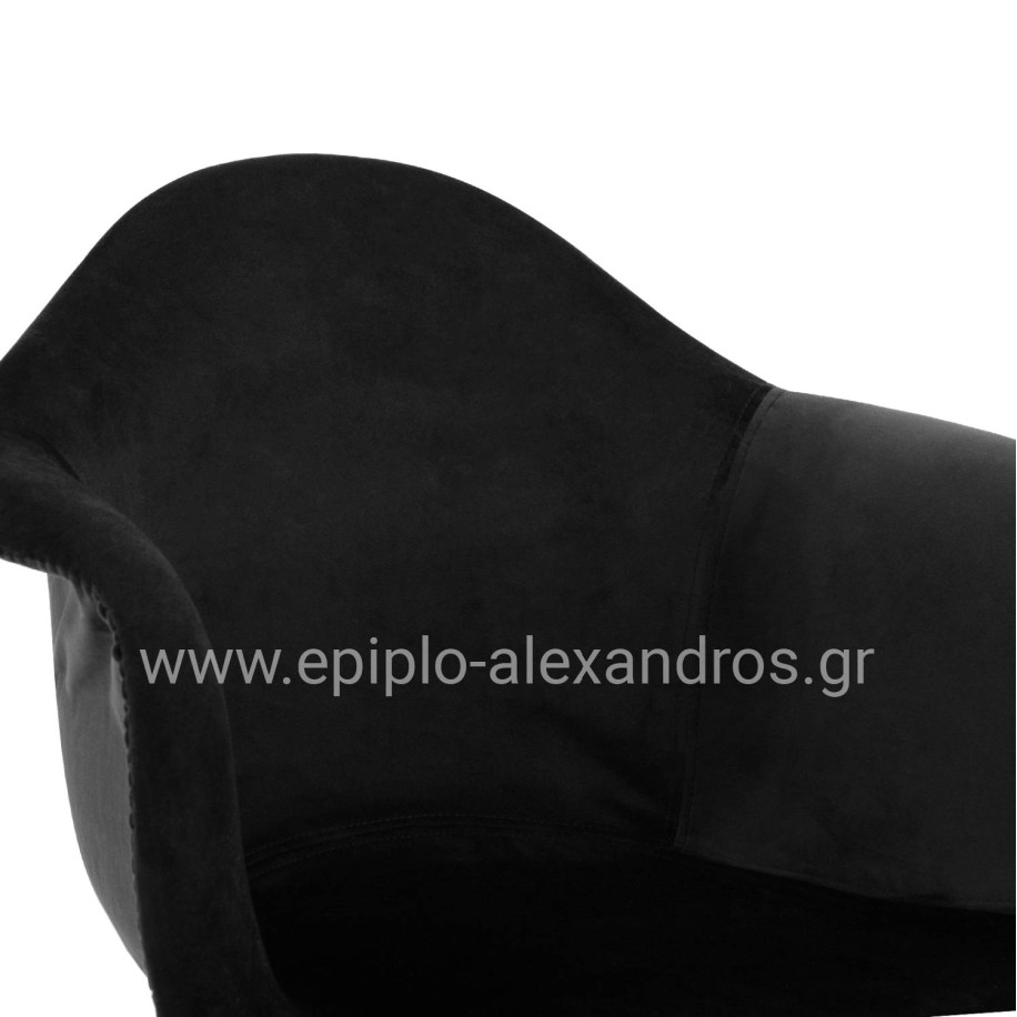 Armchair with wooden legs & velvet black Mirto HM8720.04 62x62x80 cm.