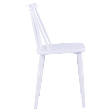 Dining chair HM8052.11 Vanessa White with metallic white legs 43x46,5x82 cm.