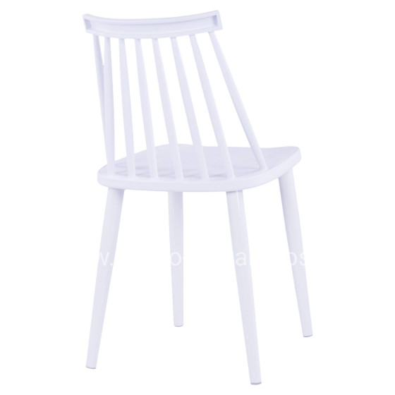 Dining chair HM8052.11 Vanessa White with metallic white legs 43x46,5x82 cm.