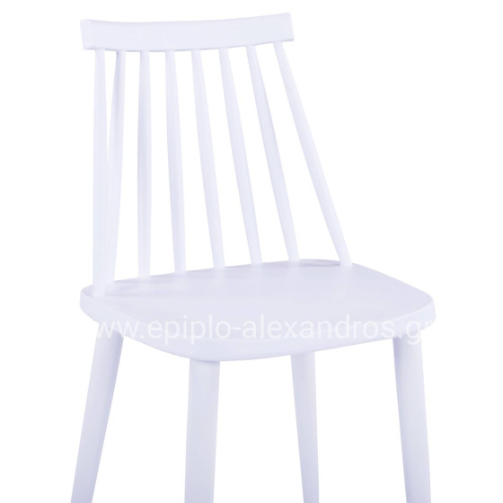 Dining chair HM8052.11 Vanessa White with metallic white legs 43x46,5x82 cm.