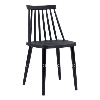 Dining Chair HM8052.12 Vanessa Black with metallic black legs 43x46,5x82 cm.