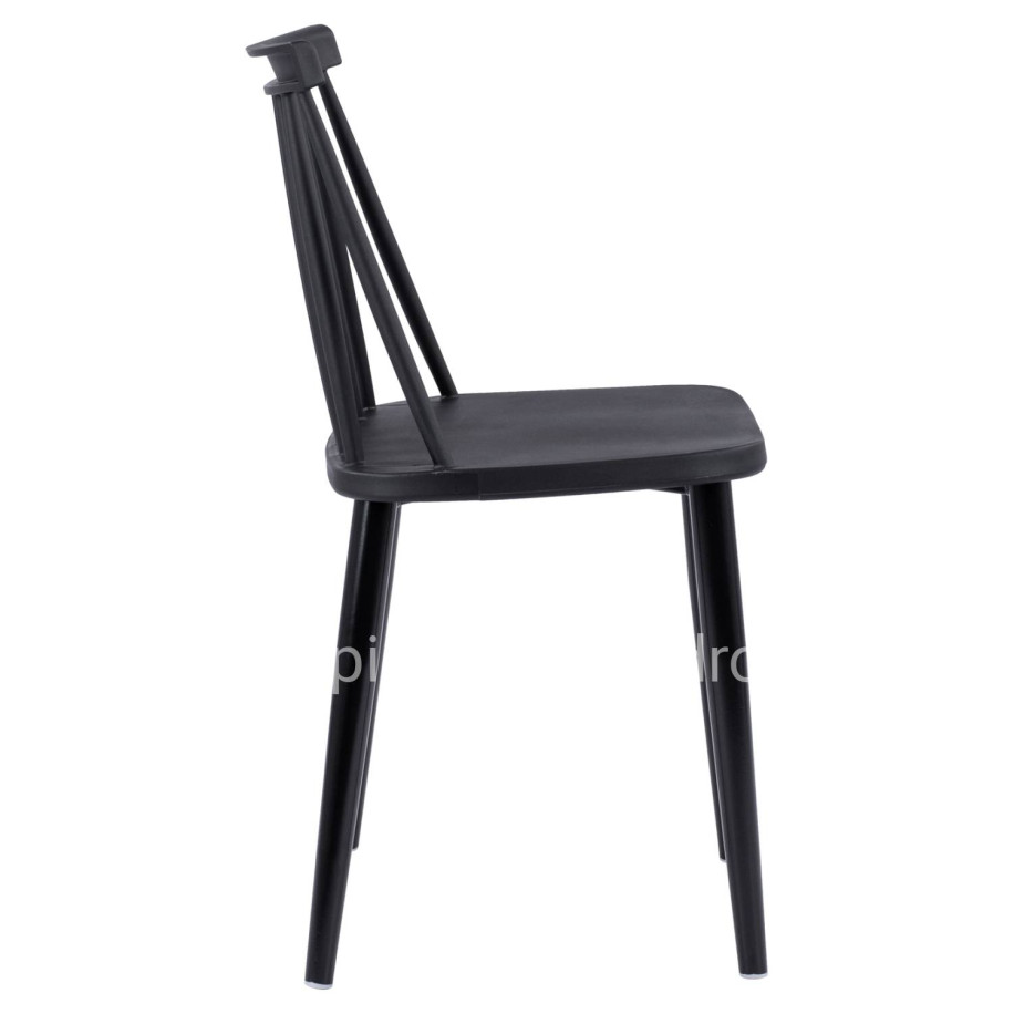 Dining Chair HM8052.12 Vanessa Black with metallic black legs 43x46,5x82 cm.