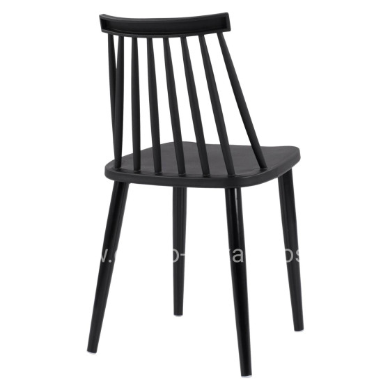 Dining Chair HM8052.12 Vanessa Black with metallic black legs 43x46,5x82 cm.
