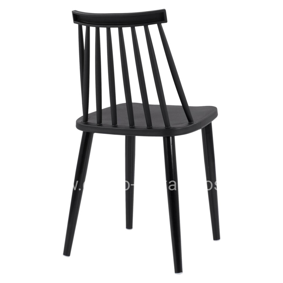 Dining Chair HM8052.12 Vanessa Black with metallic black legs 43x46,5x82 cm.