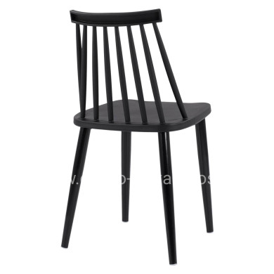 Dining Chair HM8052.12 Vanessa Black with metallic black legs 43x46,5x82 cm.