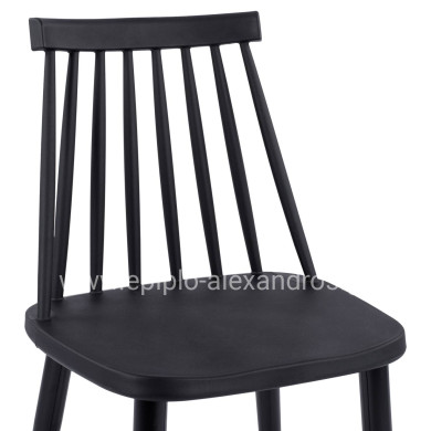 Dining Chair HM8052.12 Vanessa Black with metallic black legs 43x46,5x82 cm.