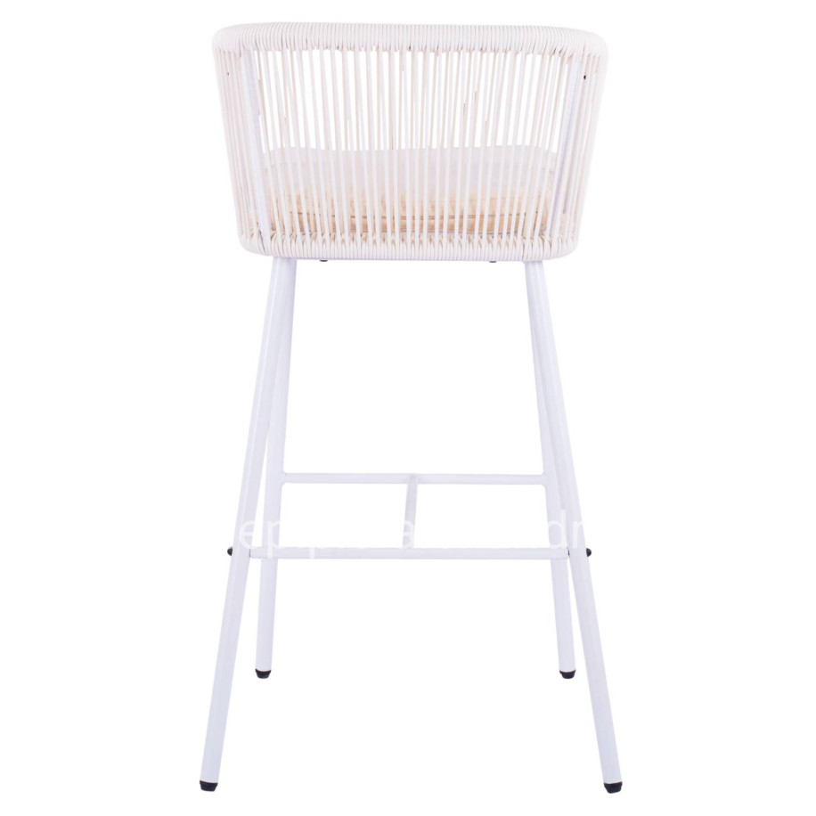 Stool with metallic frame and rope white HM5714.03 46x54x101 cm