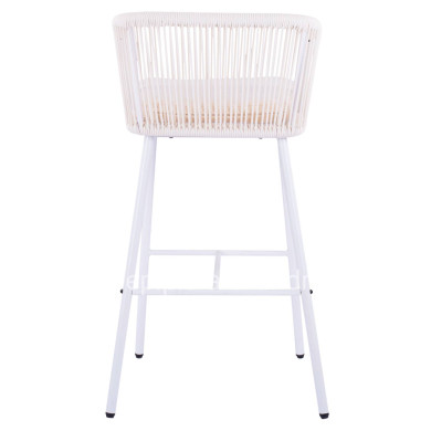 Stool with metallic frame and rope white HM5714.03 46x54x101 cm