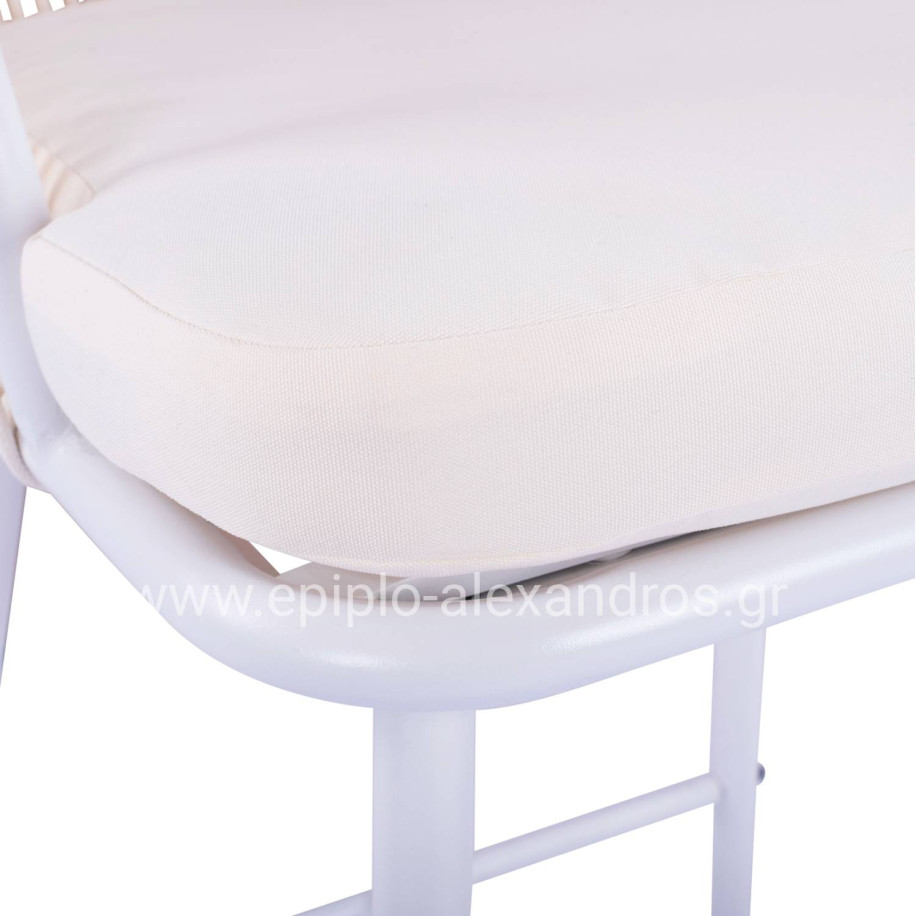 Stool with metallic frame and rope white HM5714.03 46x54x101 cm