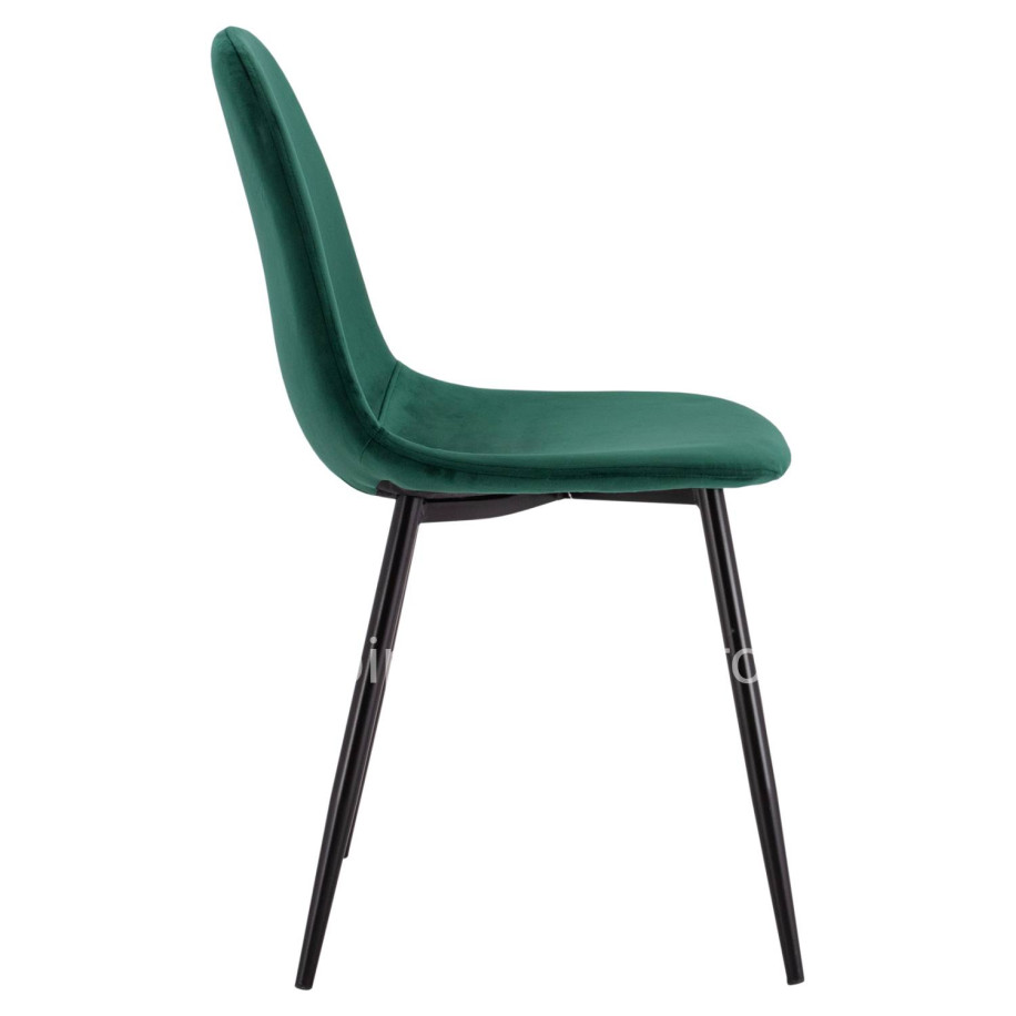 Dining Chair Leonardo Cypress Green Velvet with metallic legs HM00100.23 45x53x85 cm.