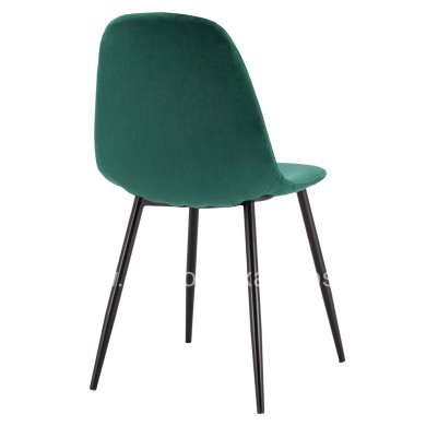 Dining Chair Leonardo Cypress Green Velvet with metallic legs HM00100.23 45x53x85 cm.