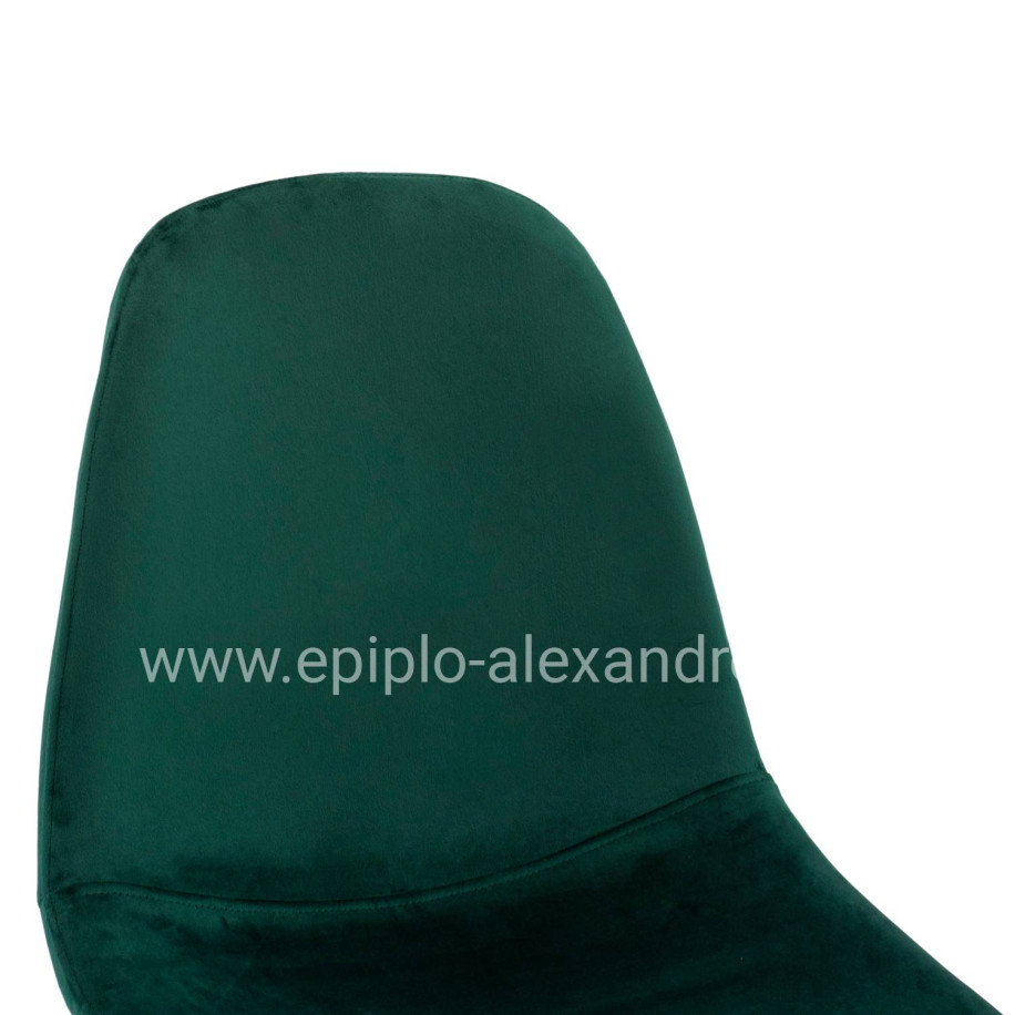 Dining Chair Leonardo Cypress Green Velvet with metallic legs HM00100.23 45x53x85 cm.