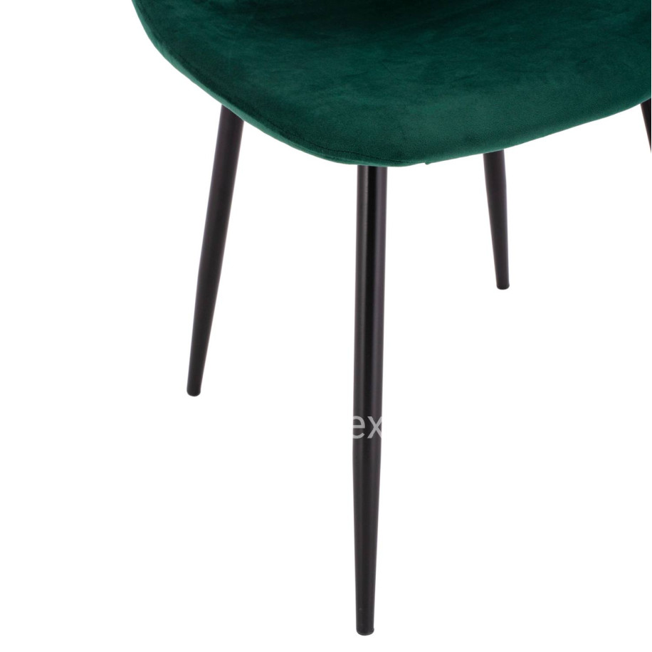 Dining Chair Leonardo Cypress Green Velvet with metallic legs HM00100.23 45x53x85 cm.