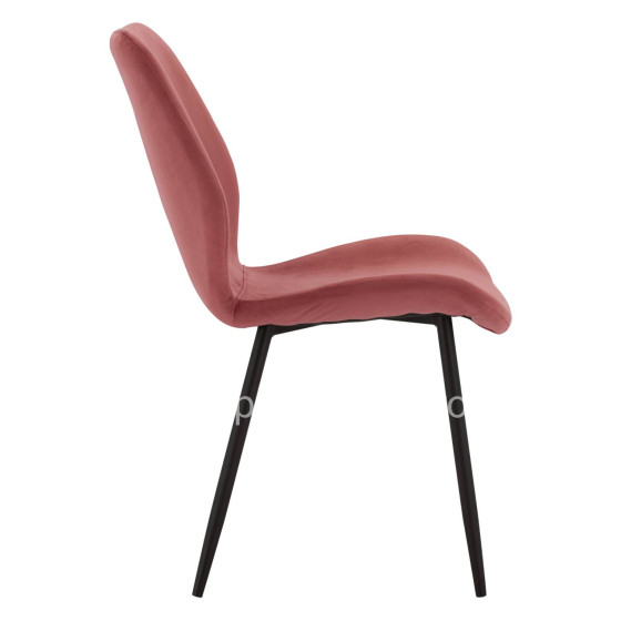 Dining Chair Klay in rotten apple velvet & black metallic frame HM8730.02 49X62,5X87 cm