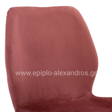 Dining Chair Klay in rotten apple velvet & black metallic frame HM8730.02 49X62,5X87 cm