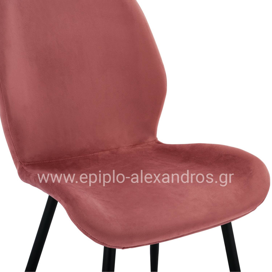 Dining Chair Klay in rotten apple velvet & black metallic frame HM8730.02 49X62,5X87 cm