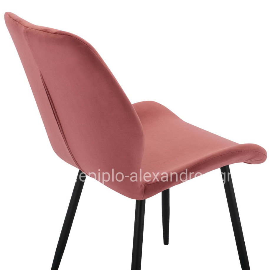 Dining Chair Klay in rotten apple velvet & black metallic frame HM8730.02 49X62,5X87 cm