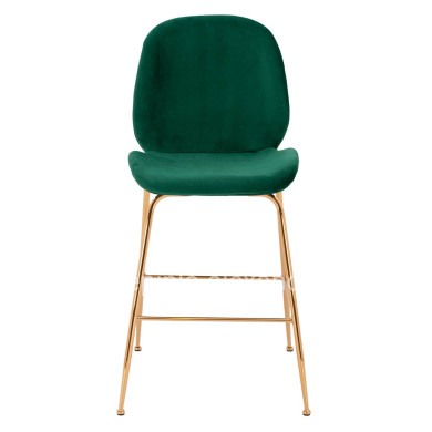 Bar Stool Middle Height Nora HM8524.03 Velvet Cyppress Green & Gold  metallic Frame 52x61,5x103 cm.