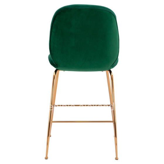 Bar Stool Middle Height Nora HM8524.03 Velvet Cyppress Green & Gold  metallic Frame 52x61,5x103 cm.