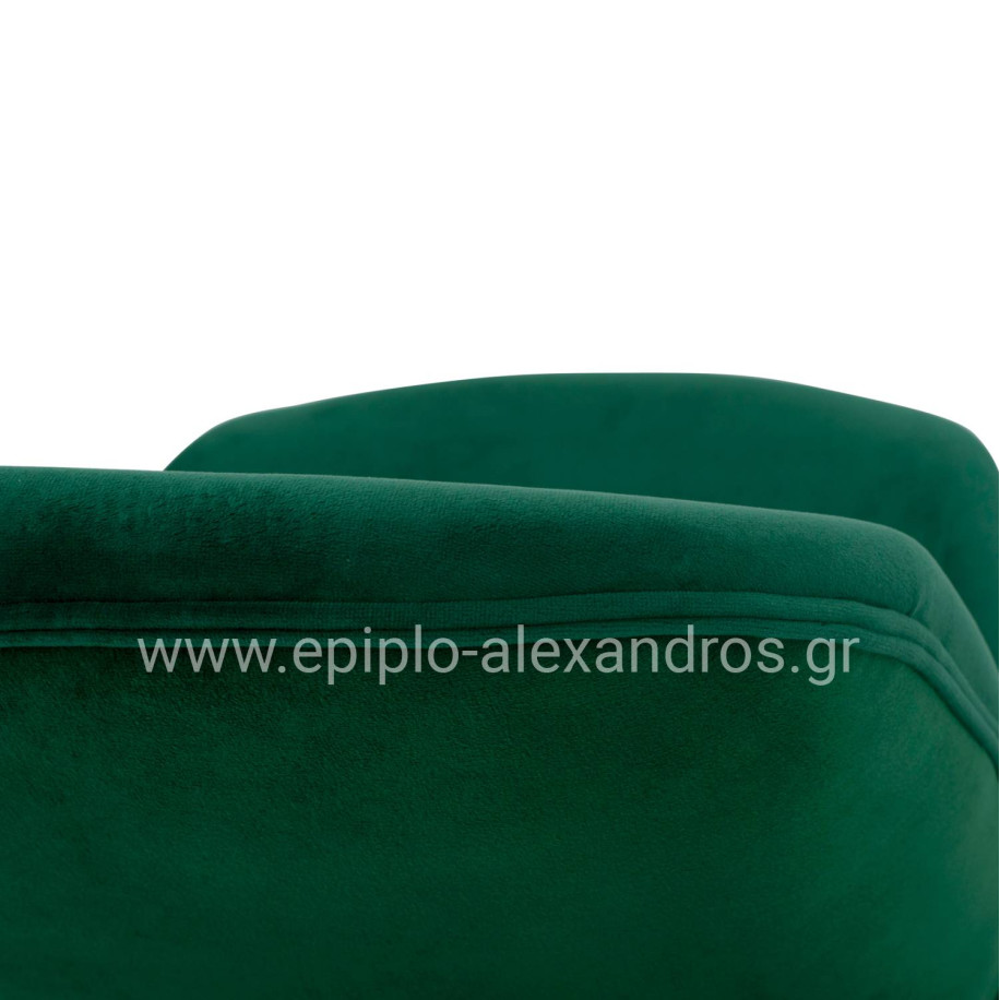 Bar Stool Middle Height Nora HM8524.03 Velvet Cyppress Green & Gold  metallic Frame 52x61,5x103 cm.