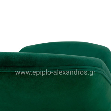 Bar Stool Middle Height Nora HM8524.03 Velvet Cyppress Green & Gold  metallic Frame 52x61,5x103 cm.