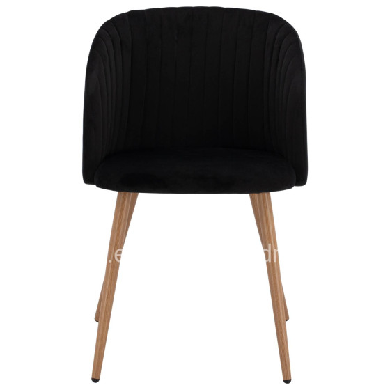 Armchair Leah with Velvet Black and Metallic Legs HM8543.04 53x57x81 cm.