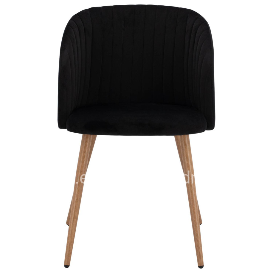 Armchair Leah with Velvet Black and Metallic Legs HM8543.04 53x57x81 cm.