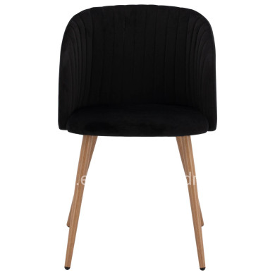 Armchair Leah with Velvet Black and Metallic Legs HM8543.04 53x57x81 cm.