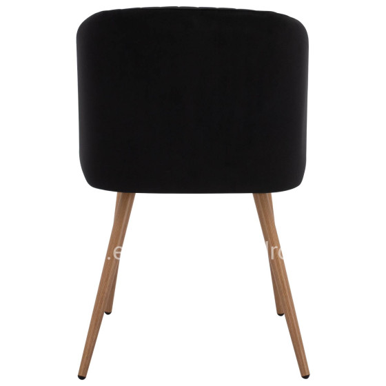 Armchair Leah with Velvet Black and Metallic Legs HM8543.04 53x57x81 cm.