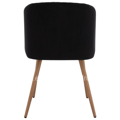 Armchair Leah with Velvet Black and Metallic Legs HM8543.04 53x57x81 cm.