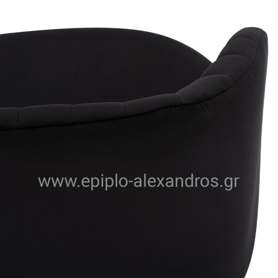 Armchair Leah with Velvet Black and Metallic Legs HM8543.04 53x57x81 cm.