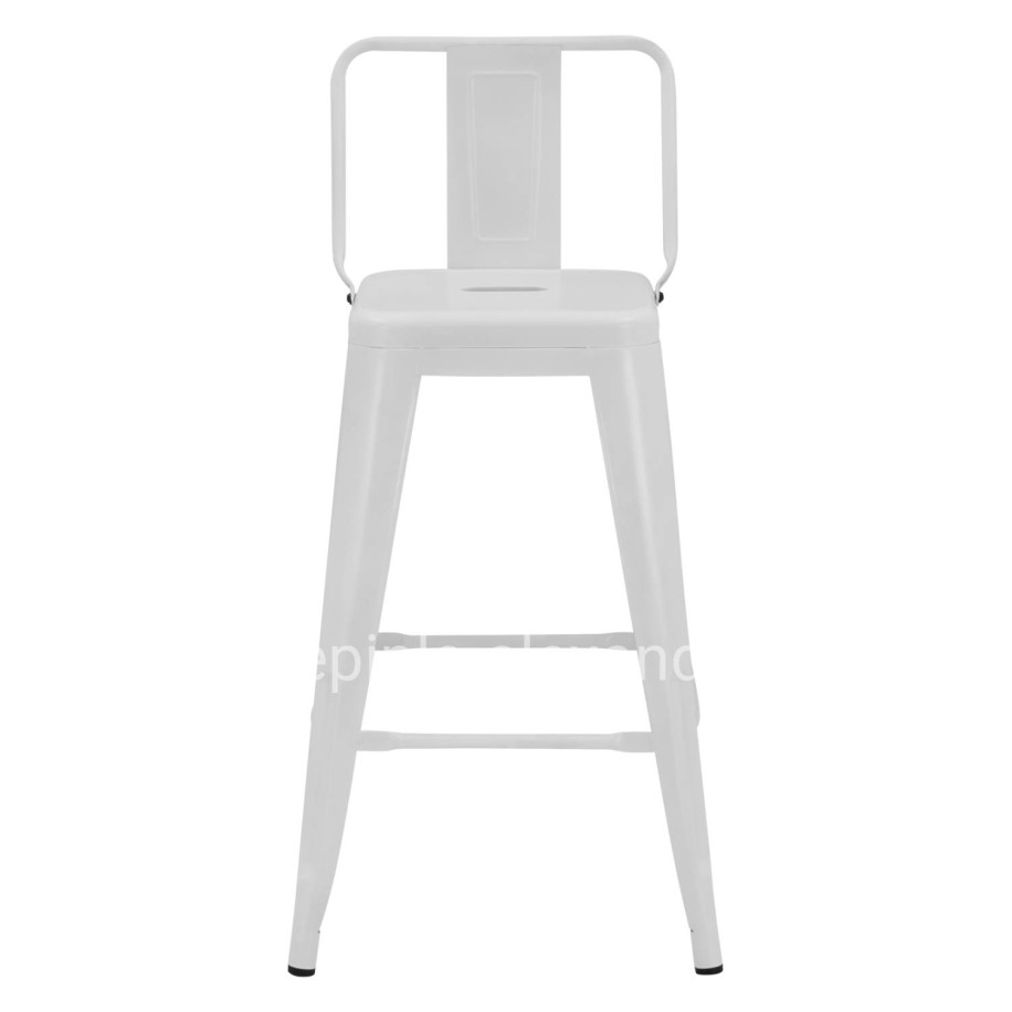 Bar Stool Middle Height Melita with back white matte HM8574.31 42x42x89,5cm