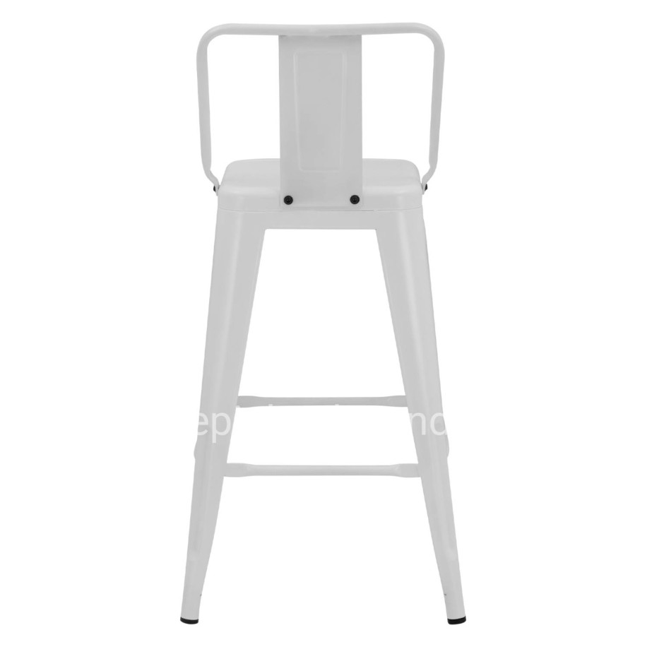 Bar Stool Middle Height Melita with back white matte HM8574.31 42x42x89,5cm
