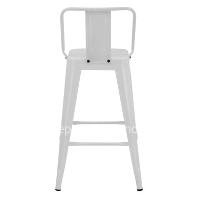 Bar Stool Middle Height Melita with back white matte HM8574.31 42x42x89,5cm
