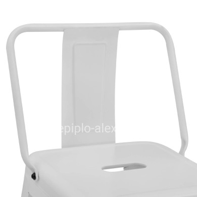 Bar Stool Middle Height Melita with back white matte HM8574.31 42x42x89,5cm