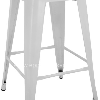 Bar Stool Middle Height Melita with back white matte HM8574.31 42x42x89,5cm