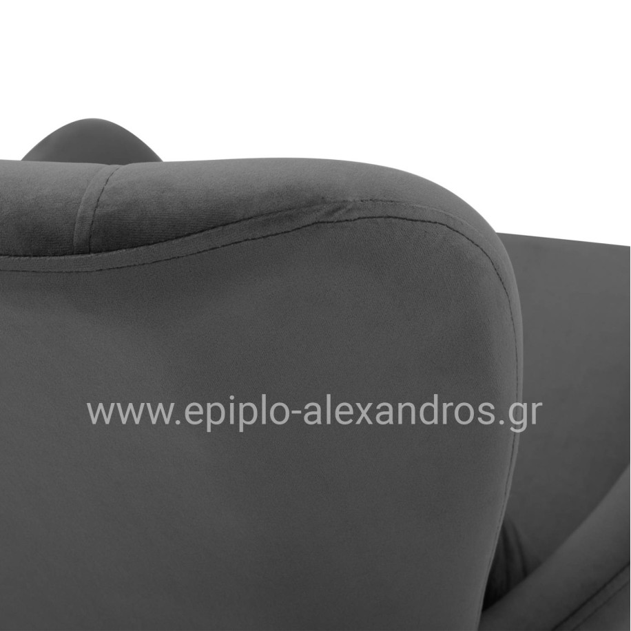 Armchair Velvet Grey with metallic black leg HM8721.01 67x80x102 cm.