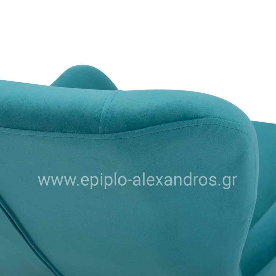 ΠΟΛΥΘΡΟΝΑ ΜΠΕΡΖΕΡΑ ΒΕΛΟΥΔΟ ΤΙΡΚΟΥΑΖ ΜΕ ΜΕΤΑΛΛΙΚΟ ΜΑΥΡΟ ΠΟΔΙ HM8721.08 67x80x102 εκ.