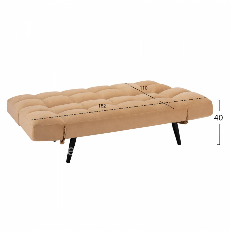 Sofa Bed 3 Seater Velvet Beige HM3167.07 182x80x88cm