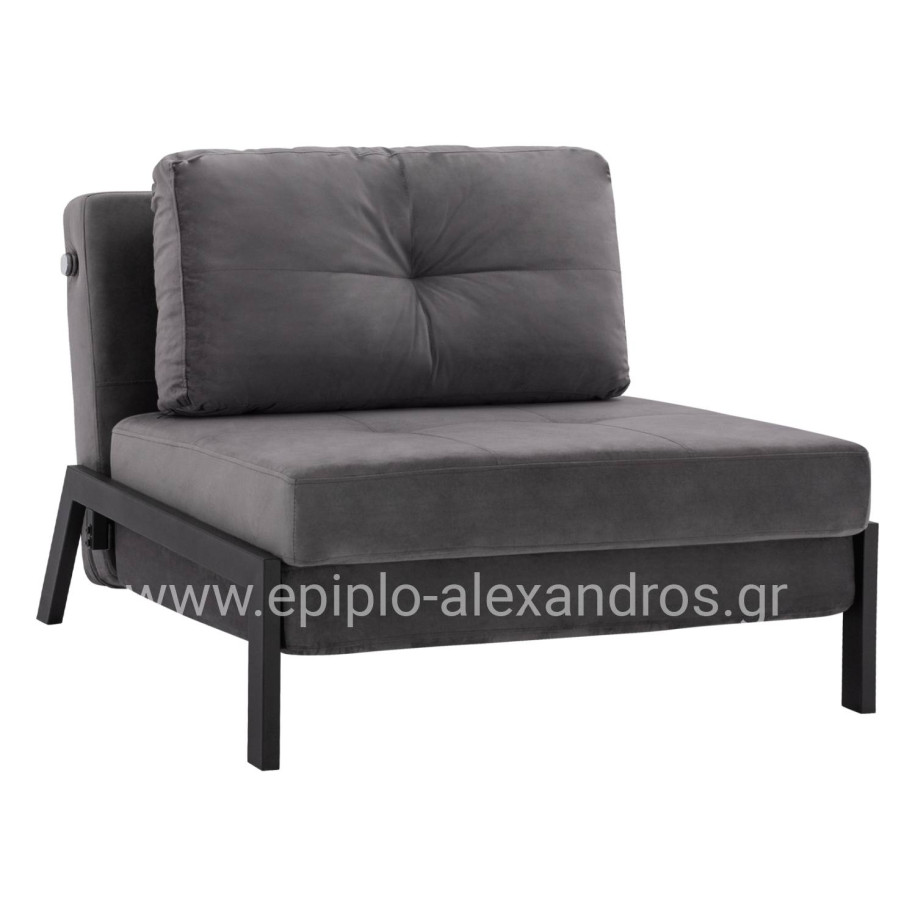 HM3078.11 Armchair Bed, velvet grey, 95x92x66cm