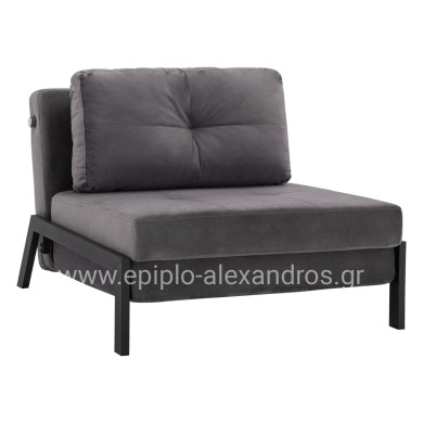 HM3078.11 Armchair Bed, velvet grey, 95x92x66cm