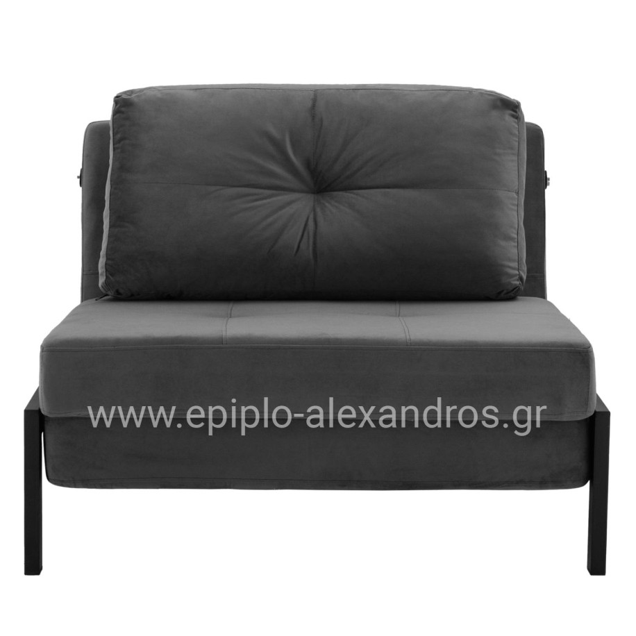 HM3078.11 Armchair Bed, velvet grey, 95x92x66cm