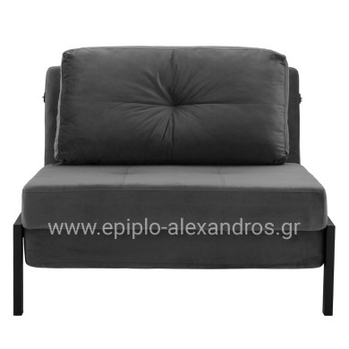 HM3078.11 Armchair Bed, velvet grey, 95x92x66cm