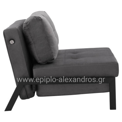 HM3078.11 Armchair Bed, velvet grey, 95x92x66cm